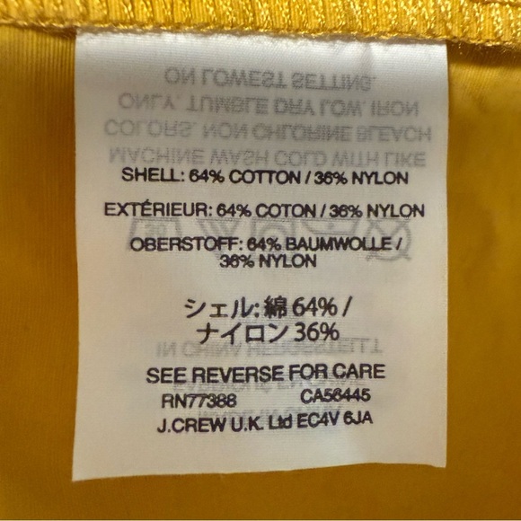 Gently Used J. Crew Mustard Utility Rain Jacket - Picture 3 of 5